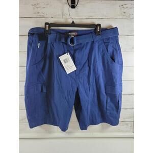 Triple Eleven Men's Cargo Shorts Royal Blue Belted Size 40 NEW
